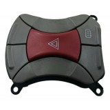 Botão Comando Pisca Alerta Fiat Doblo Hlx 2009 2010 2011 Vermelho E Cinza